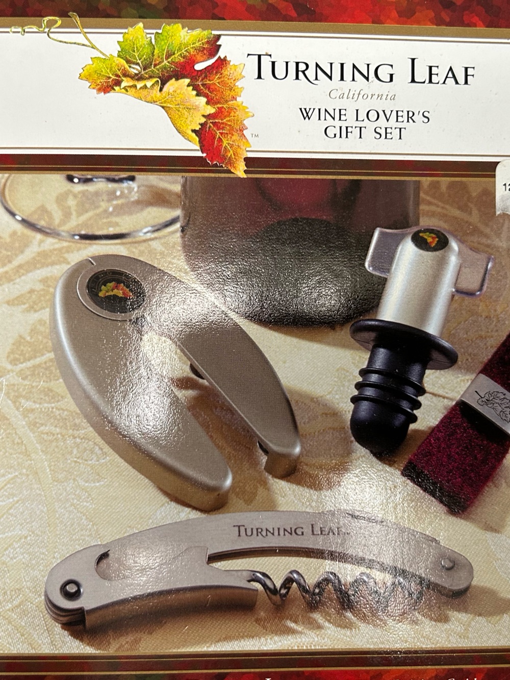 ‘Turning Leaf’ Wine Lover’s Gift Set in original Package. Perfect for host gift.